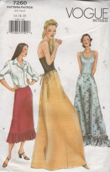 7260 VOGUE ELEGANT LO RISER LONG SKIRT LENGTHS FLOUNCE RUFFLE OR NOT PATTERN 8-12